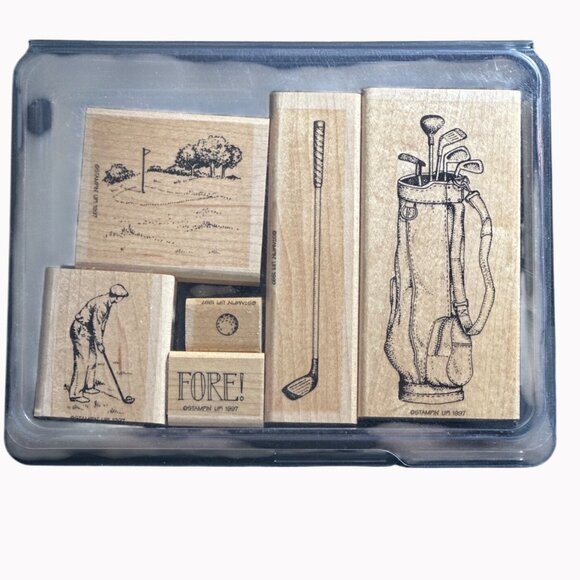 Stampin Up Fore Golf-Themed Rubber Stamp Set - Picture 1 of 2